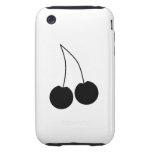 Pair of Cherries. Black and White. Tough iPhone 3 Covers