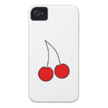 Pair of Cherries. Black, Red and White. iPhone 4 Case