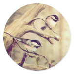PAIR of CHICKADEES by SHARON SHARPE Stickers
