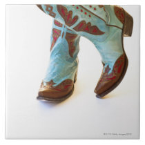 Pair of cowboy shoes 3 ceramic tiles