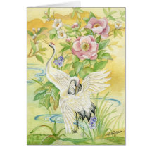 Pair of Cranes Blank Greeting Card