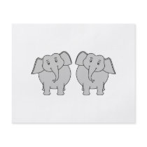 Pair of Cute Elephants. Couple. Flyers
