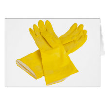 Pair of latex gloves card