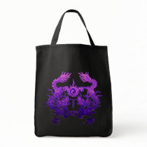 Pair of Purple Dragons on Gifts and Apparel Canvas Bags