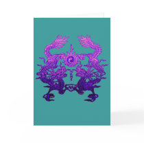 Pair of Purple Dragons on Gifts and Apparel Greeting Cards