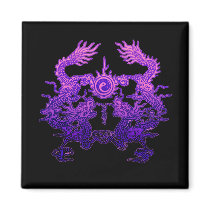 Pair of Purple Dragons on Gifts and Apparel Magnet