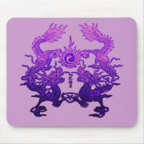 Pair of Purple Dragons on Gifts and Apparel Mousepads