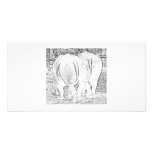 Pair of Rhinos Personalized Photo Card