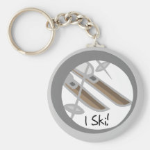 Pair of Skis I Ski T-shirts and Gifts Key Chain