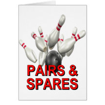 Pairs & Spares Bowling Greeting Card