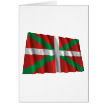 País Vasco (Euskadi) waving flag Cards