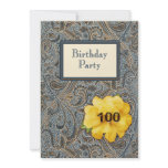 Paisley and Rose Birthday 100 Personalized Invite