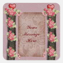 Paisley and Roses Envelope Seals Sticker