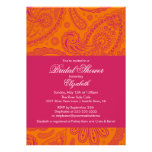 Paisley Bridal Shower Invitation Orange & Pink