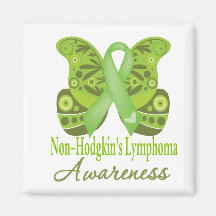 Paisley Butterfly - Non-Hodgkins Lymphoma Fridge Magnets