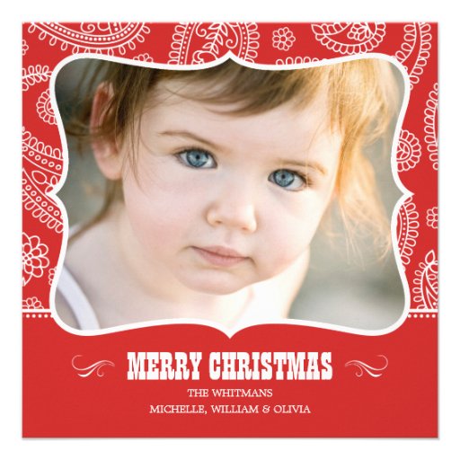 Paisley Cowboy Christmas Cards Personalized Announcement