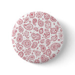 Paisley - Deep Red and White Pinback Buttons
