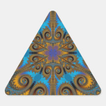 paisley flake fractal pattern triangle stickers