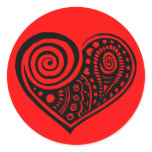 Paisley Heart /blk stickers