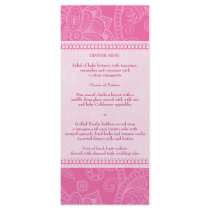 Paisley Impression in Pink Menu Rack Card