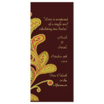 Paisley Leaves Chocolate Wedding Program Personalized Invites