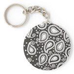 Paisley on Black Keychain