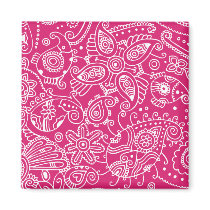 Paisley on Fuchsia Fridge Magnet