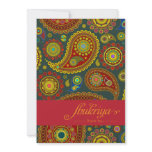 Paisley on Teal Indian Pattern Thank You Card invitations