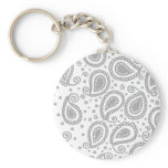 Paisley on White Key Chains