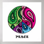 Paisley Peace Poster