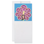 paisley peacock on blue full colour rack card
