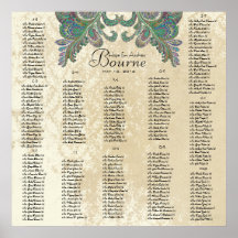 Paisley Peacock- Use 35 x 35 size (200 guests) Print