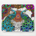 Paisley Peacocks mousepads
