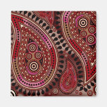 "Paisley Supreme" dark red by Cheryl Daniels Fridge Magnets