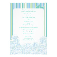 Paisley Waves Wedding Personalized Invitation
