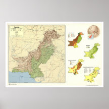 Pakistan Detailed Map - 1973 Print