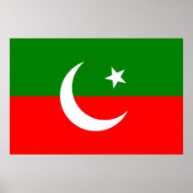 Pakistan Tehreek E Insaf, Colombia flag Print