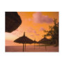Palapa style beach huts at sunrise, Belle Mare 2 Post Card