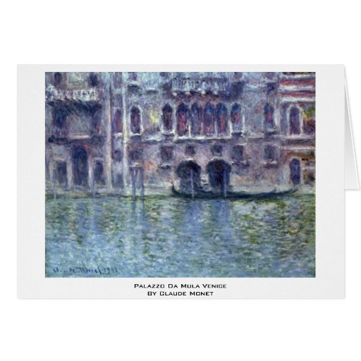 Palazzo Da Mula Venice By Claude Monet Greeting Cards