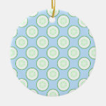 Pale Blue and Green Cucumber Pattern. ornaments