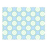 Pale Blue and Green Cucumber Pattern. postcards
