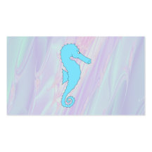 Pale Blue Seahorse on Background of Pastel Colours Business Card Templates