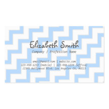 Pale Blue Sidestep Chevron Simple Business Card