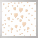 Pale Gold and White Love Hearts Pattern. Custom posters