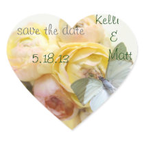 pale green butterfly on flowers save date stickers stickers