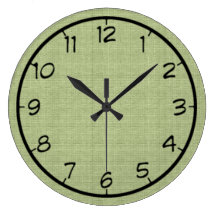 Pale Green Faux Canvas Clock