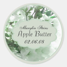 pale green floral canning labels round stickers
