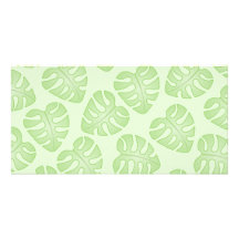 Pale Green Leaf Pattern. Personalised Photo Card