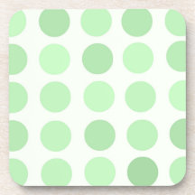 Pale Green Polka Dots Drink Coaster