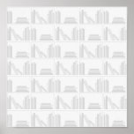 Pale Grey Books on Shelf. Print